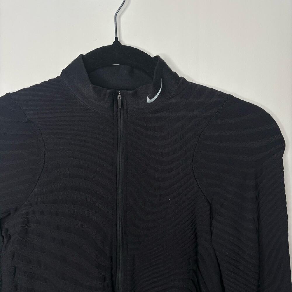 Nike City Ready Black Seamless 1/2 Zip Bodysuit Long Sleeve Mock Neck - Picture 5 of 8